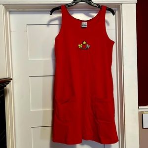 NWOT Red Dress from Cozumel with rounded neck and A line style.